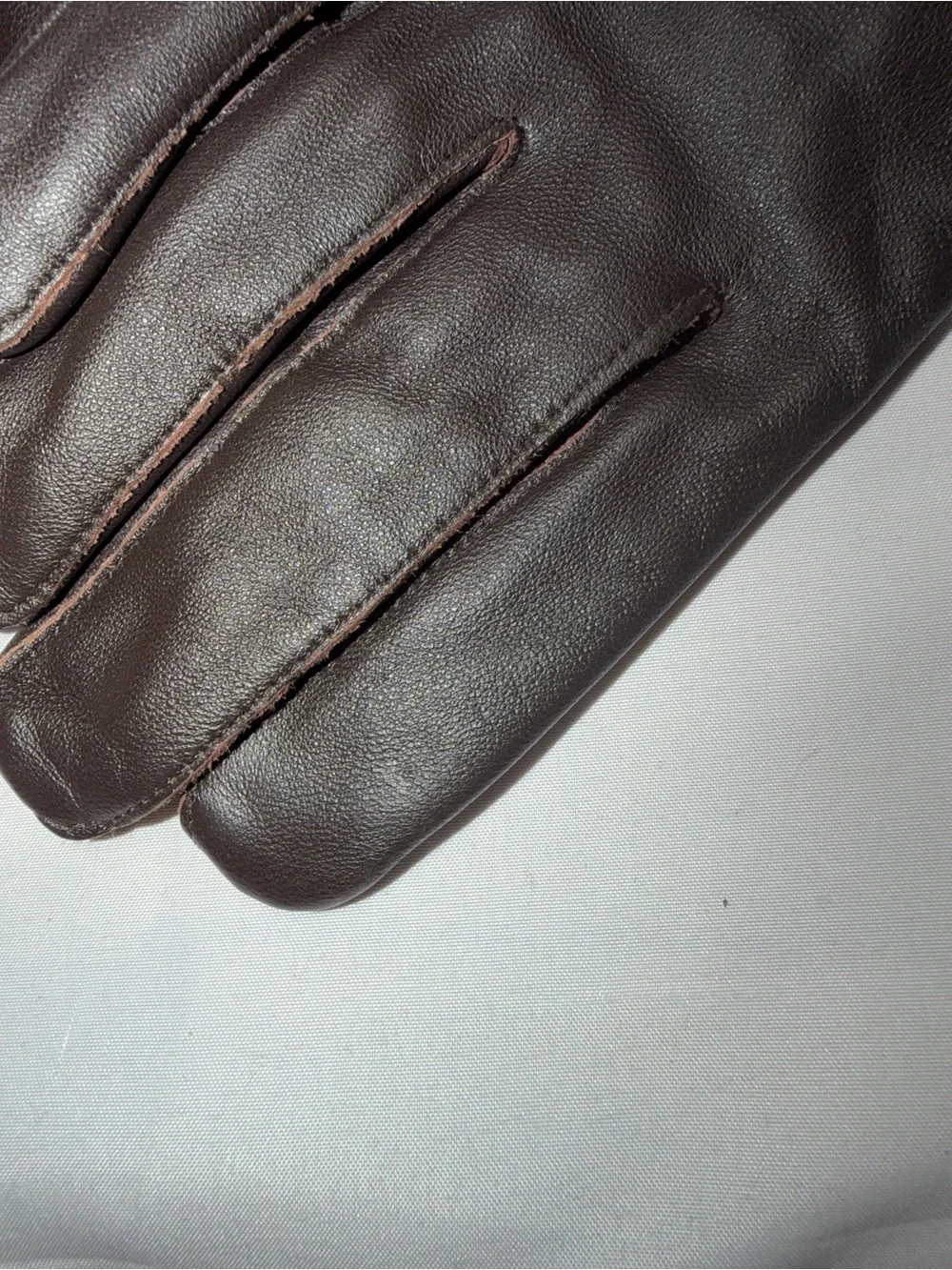 Classic Dark Brown Leather Gloves warm hands winter wear